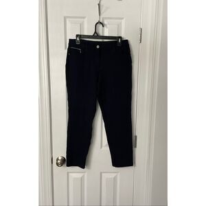 Chico’s So Slimming Ankle Pants Women’s Size 1 Regular Navy Stretch Pull On